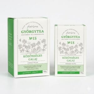 Muguri Înfloriți Sânziene Galium Mollugo Györgytea Nr.15, imagine principală produs, pungă ceai cu sânziene pe fundal alb curat.