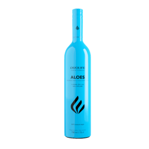 Aloe Vera DuoLife, imagine principală produs, flacon lichid de aloe vera DuoLife pe fundal alb curat, unghi frontal.
