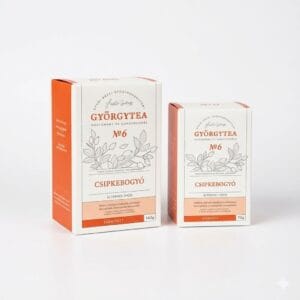 Pulpă de Măceșe Rosae Pseudofructus Györgytea Nr.06, imagine principală produs, pungă ceai cu pulpă de măceșe pe fundal alb.