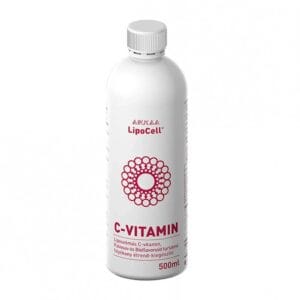 Vitamina C Lipozomală Lipocell Hymato Variantă 2, imagine principală produs, flacon vitamina C lipozomală Hymato pe fundal alb, unghi frontal.