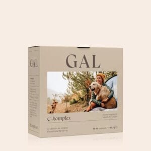 Complex de Vitamina C GAL, imagine principală produs, flacon premium vitamina C complex GAL pe fundal alb curat, unghi frontal.