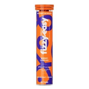Fizzy Easy Energy Complex DuoLife, imagine principală produs, tub tablete efervescente energy DuoLife pe fundal alb curat, unghi frontal.