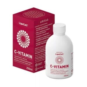 Vitamina C Lipozomală Lipocell Hymato Standard, imagine principală produs, flacon standard vitamina C lipozomală Hymato pe fundal alb.