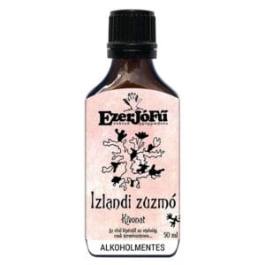 Extract de Lichen de Piatră Cetraria Islandica Ezerjofu, imagine principală produs, flacon extract lichen pe fundal alb, unghi frontal.