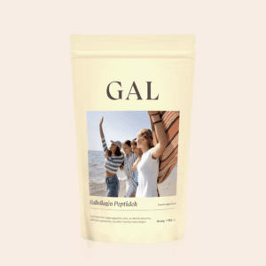 Peptide de Colagen din Pește GAL, imagine principală produs, flacon colagen marin pur GAL pe fundal alb curat, unghi frontal.