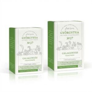 Amestec Ceai Păducel Györgytea Nr.37, imagine principală produs, pungă ceai medicinal cu păducel pe fundal alb.
