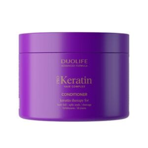 Keratin Hair Complex Conditioner DuoLife, imagine principală produs, flacon balsam cu keratină DuoLife pe fundal alb, unghi frontal.