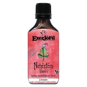 Tinctură pentru Eliminarea Metalelor Grele Ezerjofu, imagine principală produs, flacon tinctură detox metale grele pe fundal alb, unghi frontal.