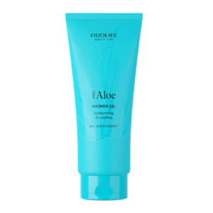 Aloe Shower Gel DuoLife, imagine principală produs, flacon gel de duș cu aloe vera DuoLife pe fundal alb, unghi frontal.