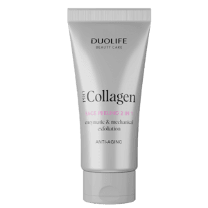 Colagen Face Peeling 2 in 1 DuoLife, imagine principală produs, tub peeling facial cu colagen DuoLife pe fundal alb curat, unghi frontal.