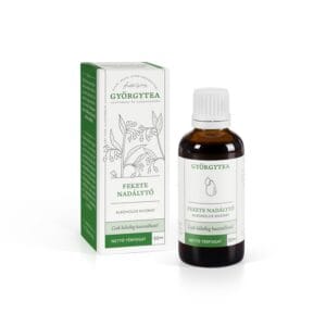 Extract Alcoolic de Tătăneasă Györgytea, imagine principală produs, flacon tinctură de tătăneasă pe fundal alb, unghi frontal.
