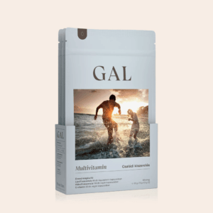 Multivitamina GAL, imagine principala produs, set de trei tipuri de capsule premium pe fundal alb, vedere de ansamblu.