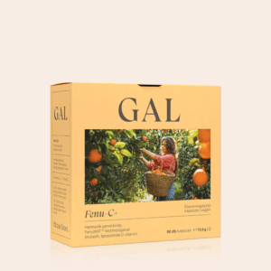 Vitamina C Fenu-C GAL, imagine principala produs, flacon premium vitamina C cu tehnologie FenuMAT pe fundal alb.