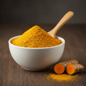 Complex de Turmeric – GAL,imagine secundara,praf de curcumina intr-un bol.