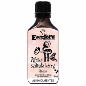 Extract de Scoarță de Prun African, imagine principală produs, flacon extract de Pygeum africanum pe fundal alb, unghi frontal.
