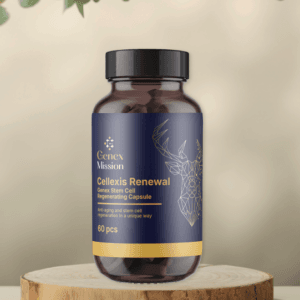 Genex Cellexis Renewal Standard imagine secundar produs, flacon negru premium regenerarea celulara pe fundal inchis.
