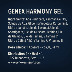 Genex Harmony Gel detaliu eticheta ingrediente, imagine secundara.