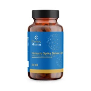 Immuno Spike Detox Light – Genex imagine principala produs, flacon capsule pentru eliminarea proteinelor pro-inflamatorii, fundal alb.
