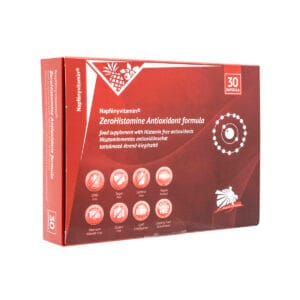 ZeroHistamine Antioxidant Napfeny, imagine principala produs, flacon supliment pentru intoleranta la histamina pe fundal alb.